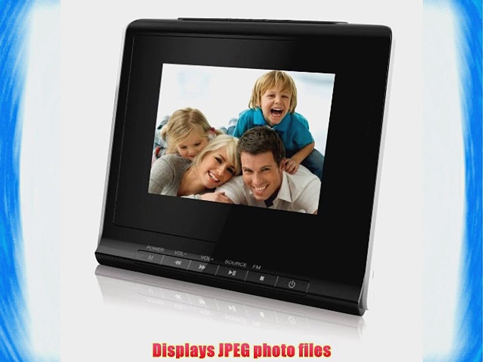 Coby DP356BLK 3.5-Inch Digital Photo Frame with Alarm Clock Black