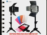 LimoStudio 2PC LED 160 Photographic Lighting Kit Photo Studio Barndoor Light Continuous Video