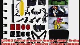 XCSOURCE 15 in1 Set for Gopro 3 3  Monopod   Charger   Floating Storage Bag   Chest Strap