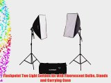 Flashpoint Two Light Softbox kit with Fluorescent Bulbs Stands and Carrying Case