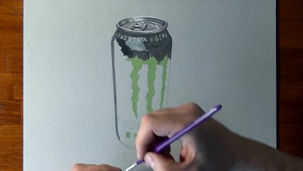 How I draw a Monster energy drink can