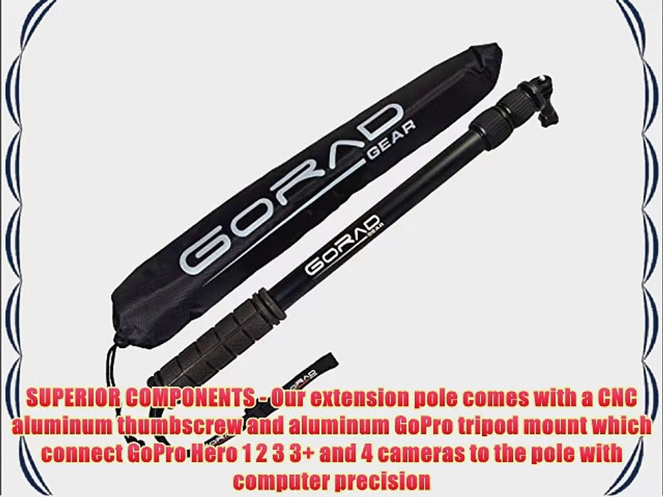GoRad Gear - ANIMAS: All-aluminum 17-40 Waterproof Telescoping Extension Pole for GoPro Hero