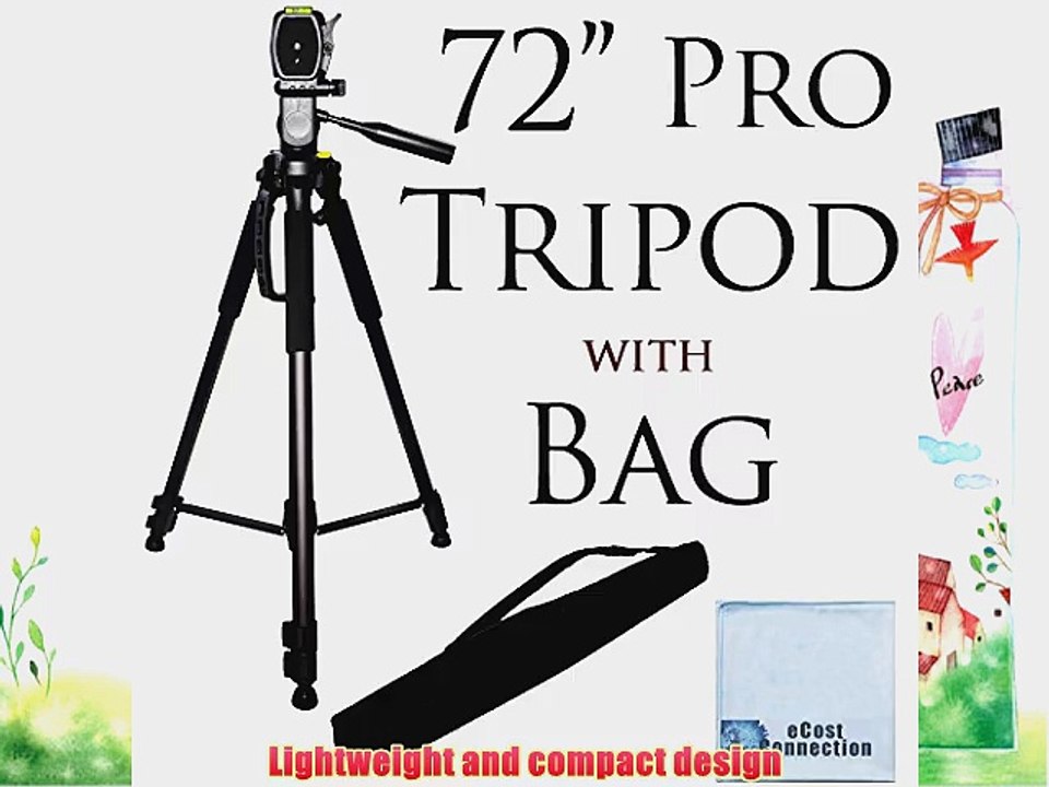 72 Inch Elite Series Professional Full Size Camera Tripod for Canon Nikon Sony Samsung Olympus