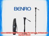 Benro A48FBS4 Video Monopod with Flip Lock Legs S4 Head and 3 Leg Base (Black)