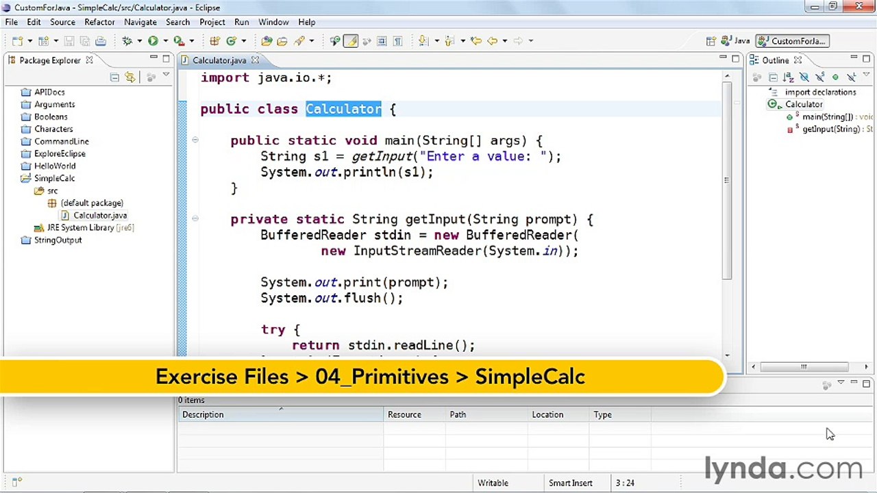4-9. Creating a simple calculator application - Java Classes Part 23