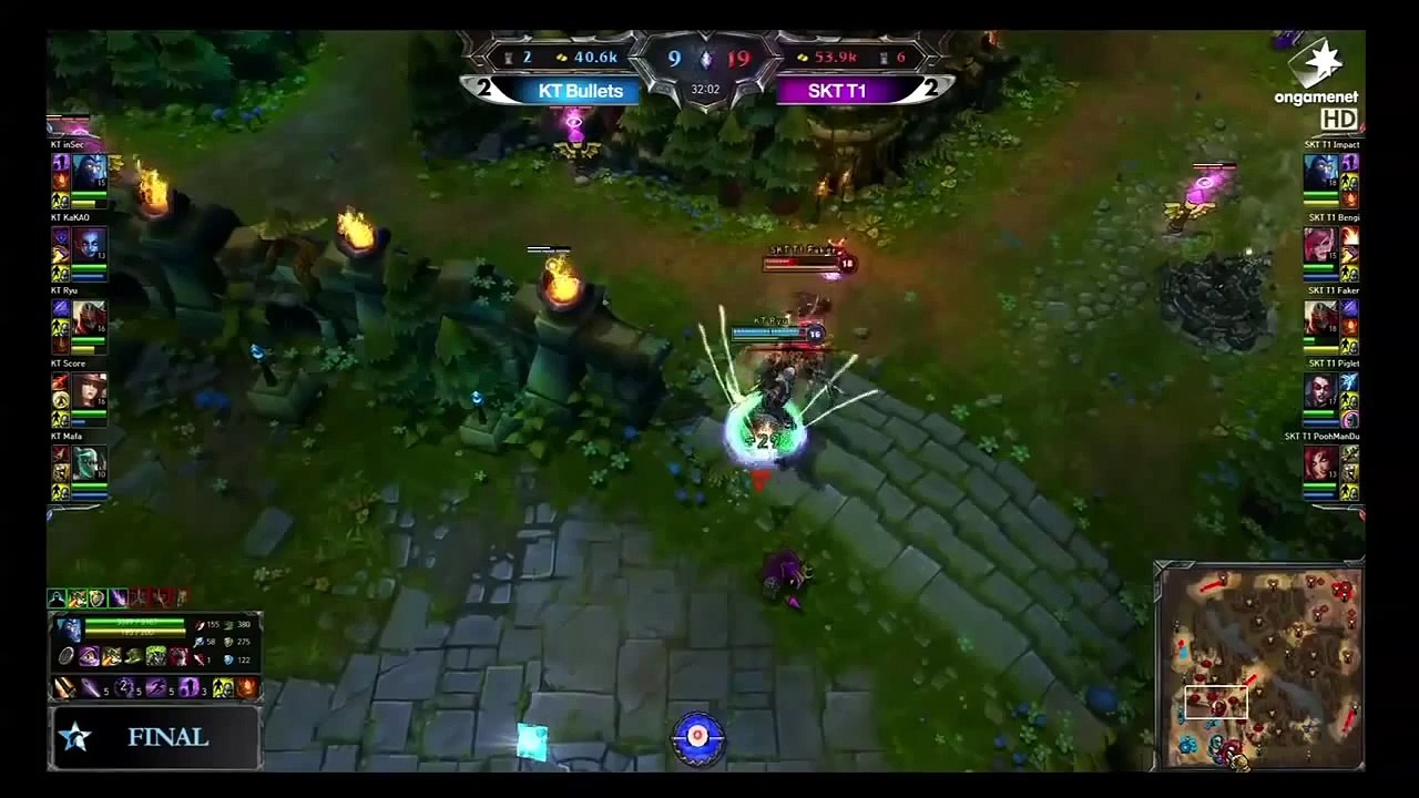 SKT T1 Faker's INSANE Zed play vs KT Ryu's Zed