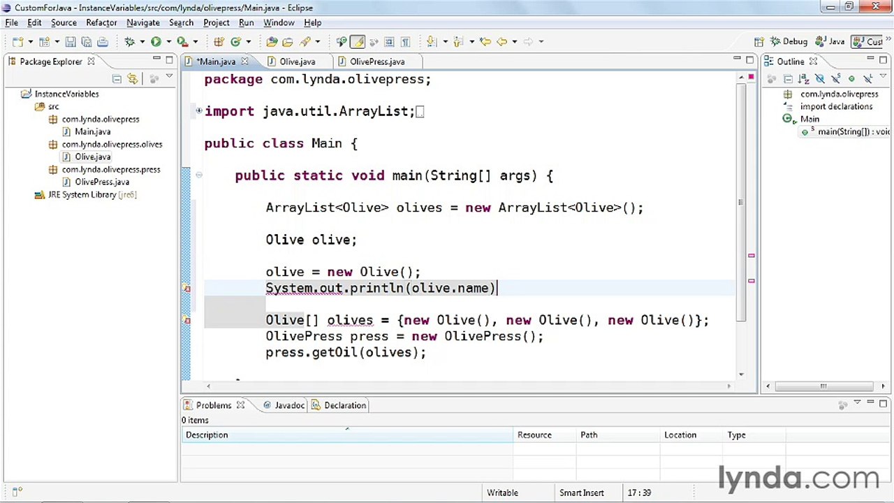 9-5. Storing data in instance variables - Java Classes Part 48