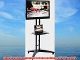 HDTV LCD Cart and Stand Fits 32 - 65 TVs Height Adjustable VESA Compatible with Shelf Locking