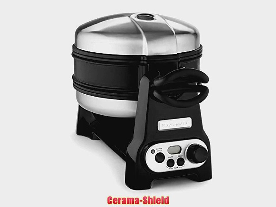KitchenAid KWB110OB Waffle Baker with CeramaShield Nonstick Coating - Onyx Black