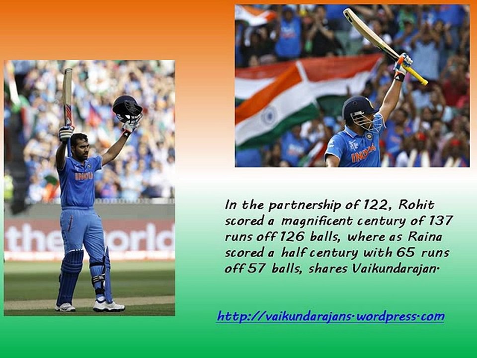 ‘Team India’ Makes Their Way to Semi-finals of ICC World Cup 2015 - Vaikundarajan