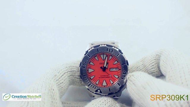 Seiko Automatic Monster Divers Orange Dial SRP309K1 SRP309K SRP309 Mens Watch