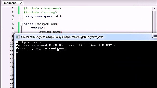 Buckys C++ Programming Tutorials - 13 - Using Variables in Classes