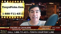 Cleveland Cavaliers vs. Indiana Pacers Free Pick Prediction NBA Pro Basketball Odds Preview 3-20-2015