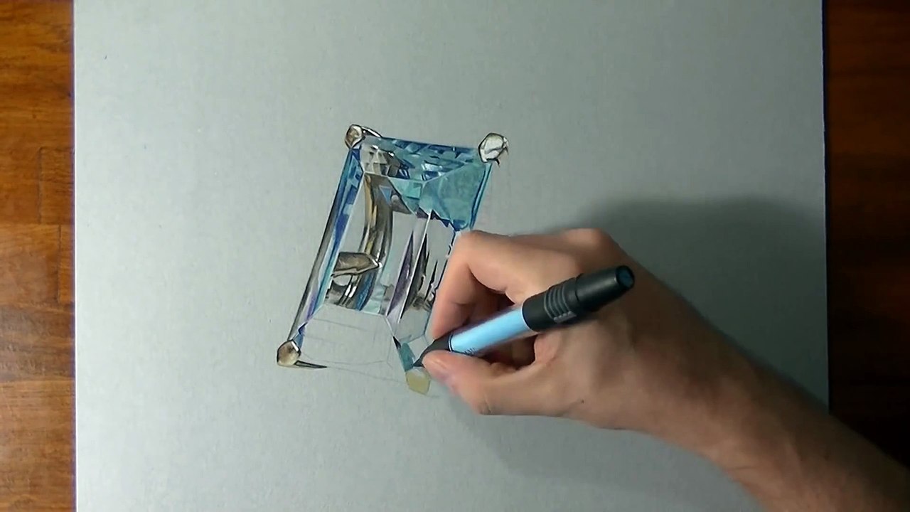 How I draw an aquamarine ring
