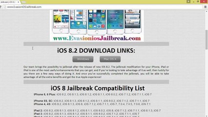 Download Evasion 8.2 jailbreak Full Untehered iOS 8 Jailbreak Evasion Tool v1.2.2