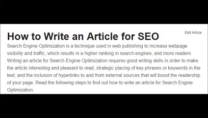 How to Write an Article for SEO