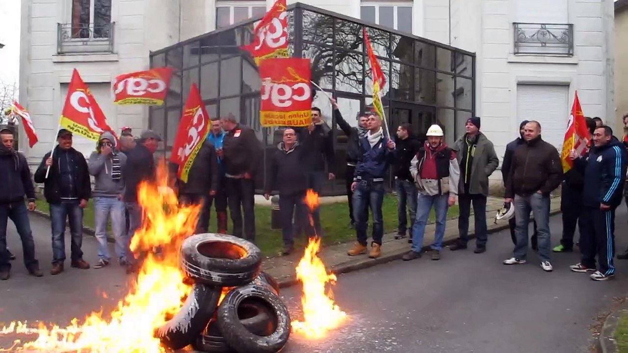 Manifestation des ouvriers de Sambre et Meuse à Maubeuge (1/3)