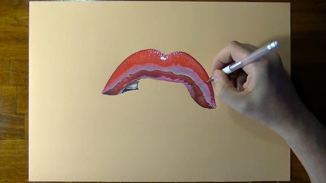 How to Draw a female mouth with cute red lips