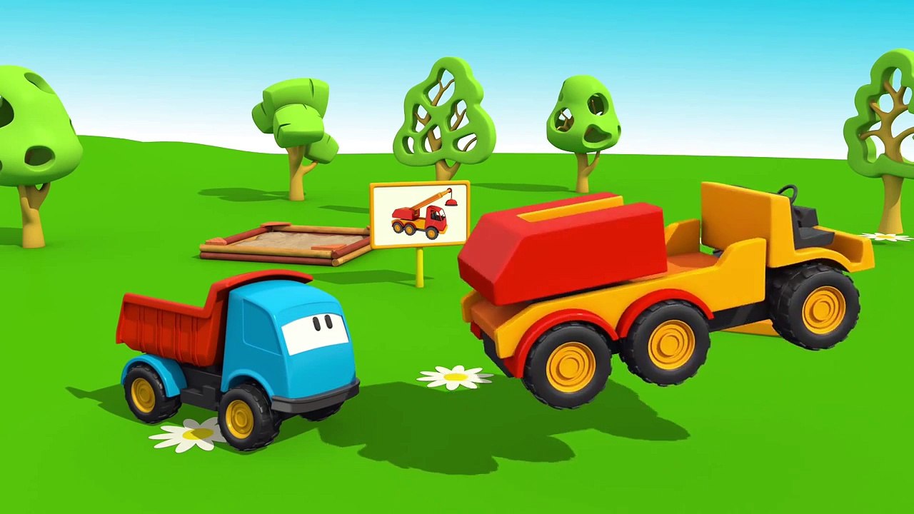 Kids 3D Construction Cartoons for Children 13 - Leo builds a CRANE 아이들은 크레인을 구축