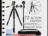 72-Inch Elite Series Professional Heavy Duty Convertible Camera Tripod/Monopod For Canon 70D