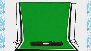 StudioPRO Quick Set Up Photography Studio 10' x 12' Black White and Green Muslin Backdrop Background