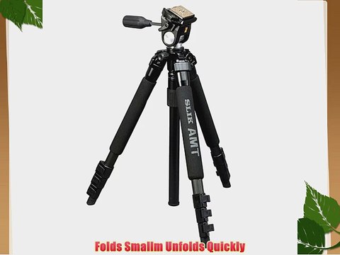 Slik 613034 Pro 340 EZ Tripod With 2-way Pan/Tilt Head - Max Height 57 Inches Max Load 8 Lbs
