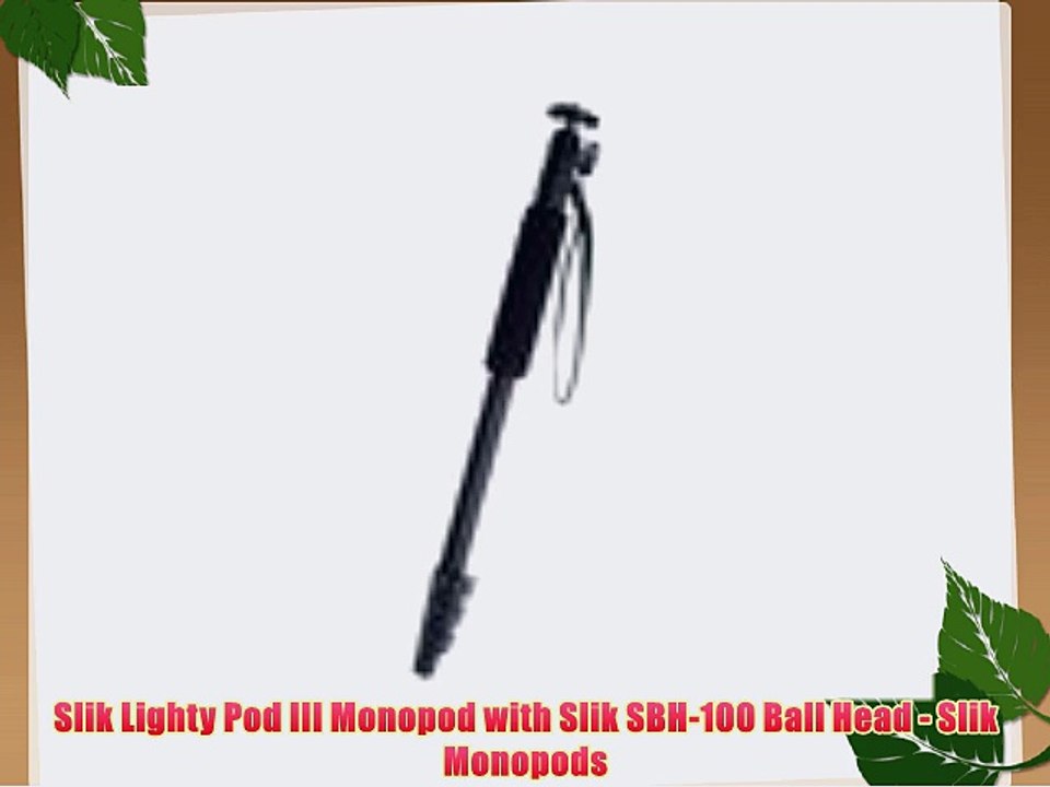 Slik Lighty Pod III Monopod with Slik SBH100 Ball Head Slik Monopods