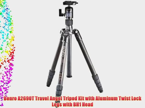 Benro A2690T Travel Angel Tripod Kit with Aluminum Twist Lock Legs with BH1 Head