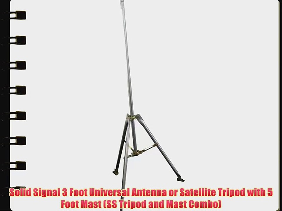 Solid Signal 3 Foot Universal Antenna or Satellite Tripod with 5 Foot Mast (SS Tripod and Mast