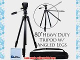 80 Inch Elite Series Professional Heavy Duty w/ Angled Legs Action Camcorder Tripod For Canon