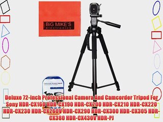 Deluxe 72-inch Professional Camera And Camcorder Tripod For Sony HDR-CX160 HDR-CX190 HDR-CX200