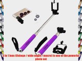 CiDoss Purple Universal Clip-on 180 Degree Fish Eye Lens Wide Angle Lens Macro Lens 3-in-1