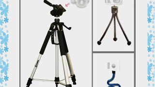 Solid Tripod Kit for Canon PowerShot S90 PowerShot S95 and PowerShot D10 with Flexible Monopod