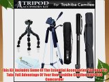 Tripod Accessory Bundle Kit For Toshiba Camileo X100 Camileo H30 Full HD Camcorder Includes