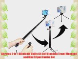 Aleratec 3-in-1 Bluetooth Selfie Kit Self Standing Travel Monopod and Mini Tripod Combo Set