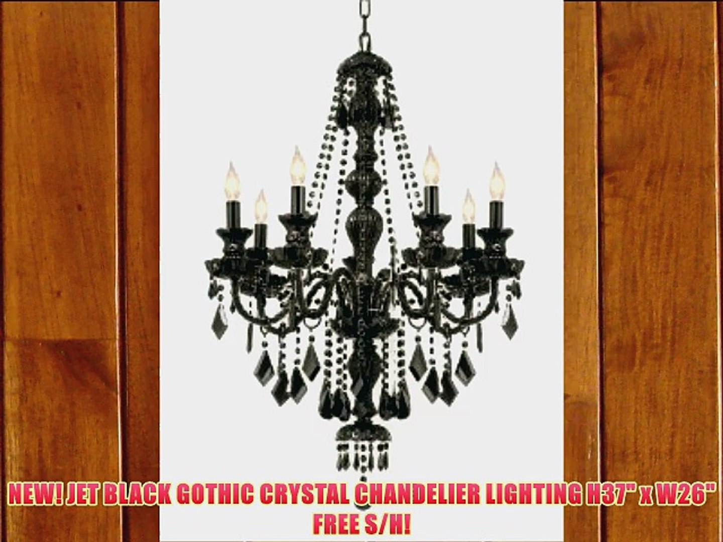 New Jet Black Gothic Crystal Chandelier Lighting H37 X W26 Free S