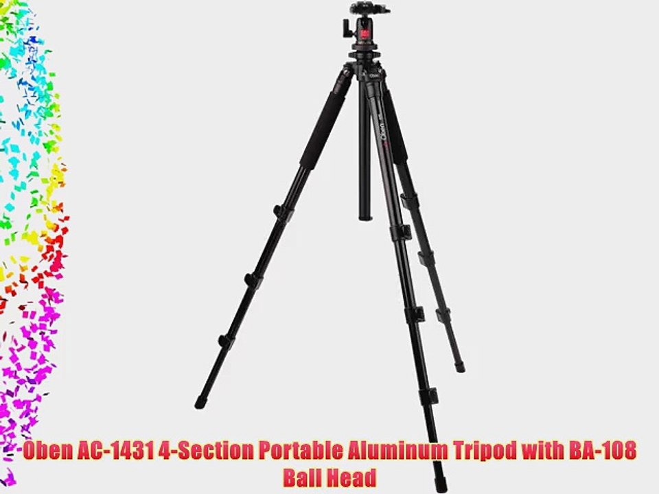 Oben AC-1431 4-Section Portable Aluminum Tripod with BA-108 Ball Head