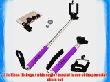 CiDoss Purple Universal Clip-on 180 Degree Fish Eye Lens Wide Angle Lens Macro Lens 3-in-1