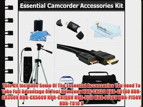 Essential Accessory Kit For Sony HDR-CX130 HDR-CX160 HDR-CX360V HDR-CX560V HDR-CX700V HDR-PJ10