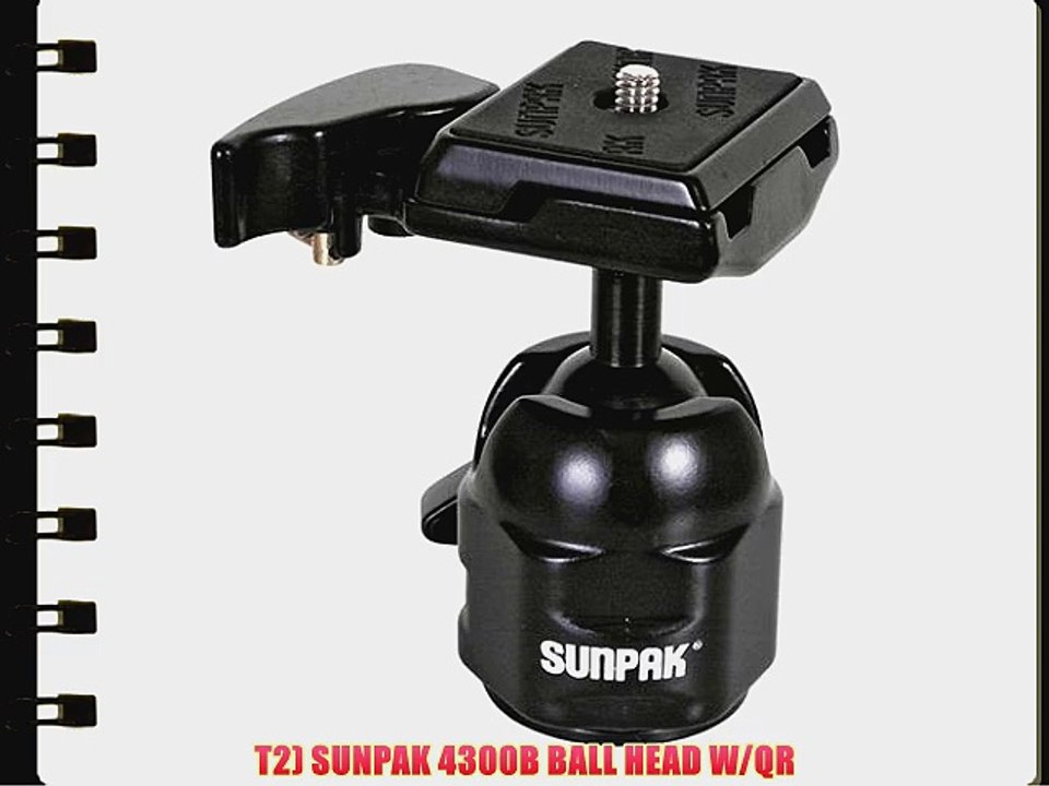 T2) SUNPAK 4300B BALL HEAD W/QR