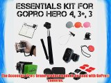 The Accessory Pro? Essentials Kit compatible with all GoPro? Hero4 Hero3  Hero3 - Telescoping
