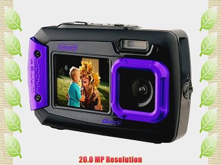 Coleman Duo2 2V9WP-P 20 MP Waterproof Digital Camera with Dual LCD Screen (Purple)
