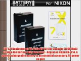 2 Pack Replacement EN-EL14a EN-EL14 Battery Kit For For Nikon D5500 D5300 D3300 D5100 D5200