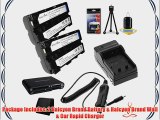 Two Halcyon 2000 mAH Lithium Ion Replacement NP-F550 Battery and Charger Kit   Memory Card