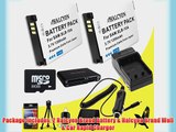 Two Halcyon 1350 mAH Lithium Ion Replacement Battery and Charger Kit   8GB microSD Memory Card