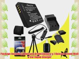 Halcyon 1500 mAH Lithium Ion Replacement DMW-BCF10 Battery and Charger Kit   Memory Card Wallet