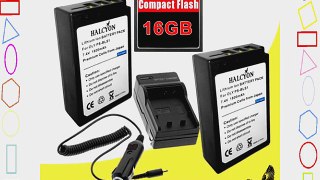 Two Halcyon 1800 mAH Lithium Ion Replacement Battery and Charger Kit   16GB Compact Flash Memory