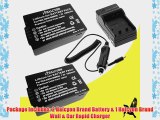 Two Halcyon 1500 mAH Lithium Ion Replacement Battery and Charger Kit for Panasonic Lumix DMC-FZ70