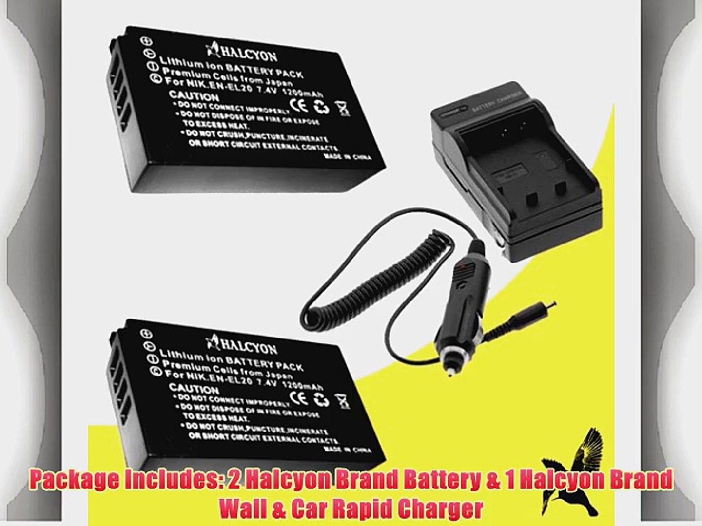 Two Halcyon 10 Mah Lithium Ion Replacement Battery And Charger Kit For Nikon 1 J3 14 2 Mp Video Dailymotion