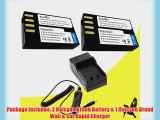 Two Halcyon 1400 mAH Lithium Ion Replacement Battery and Charger Kit for Pentax K-50 Digital